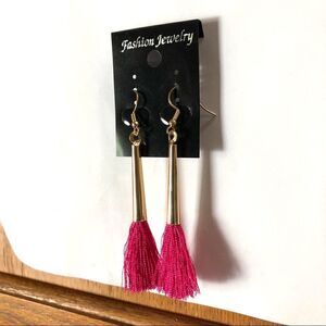 Fashion Jewelry Pink Tasseled Earrings (A)104
